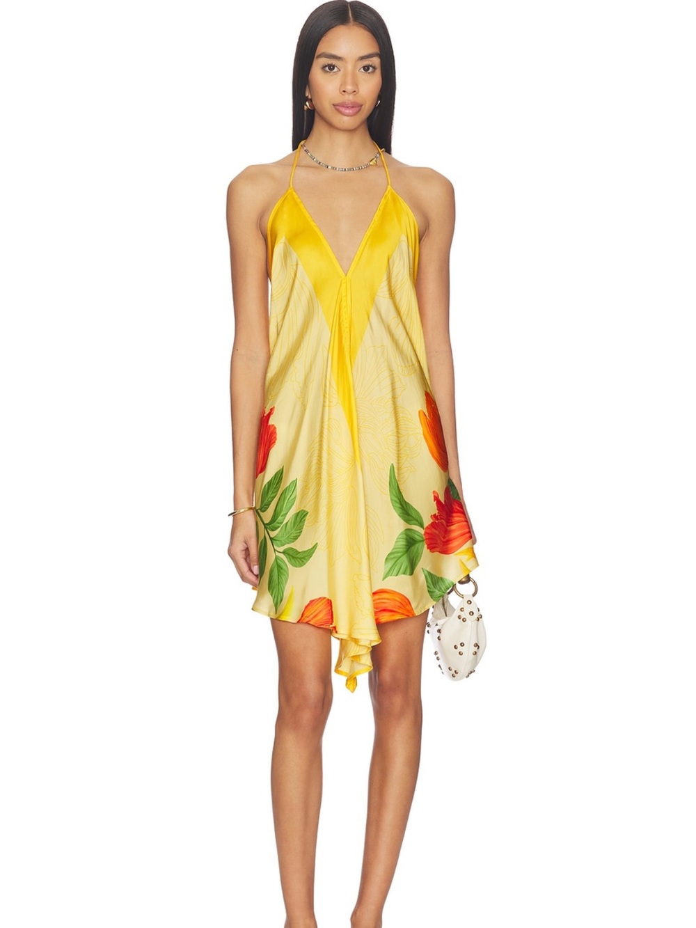 Verandah Handkerchief Midi Dress in Positano Wild Tulip